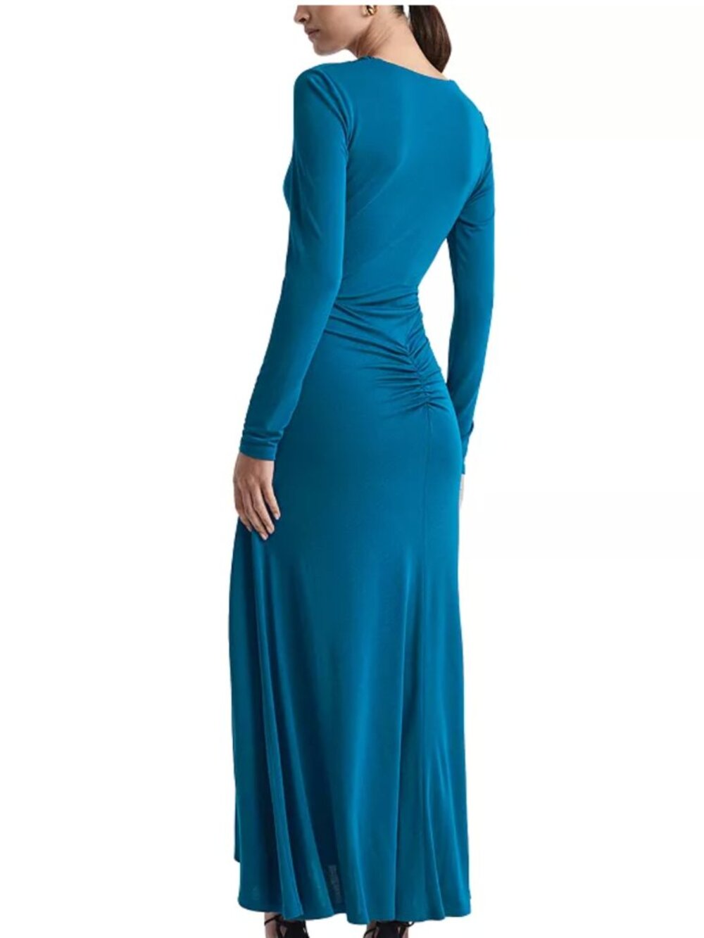 Reiss Teal Blue Long Sleeve Maxi Dress - Picture 8 of 11